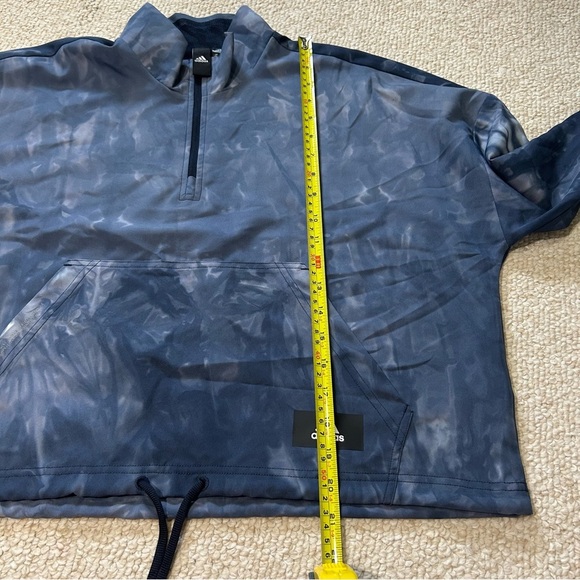 Adidas ID Windbreaker Blue Tie Dye Size Medium 1/4 Zip Pullover Cropped - Picture 16 of 16